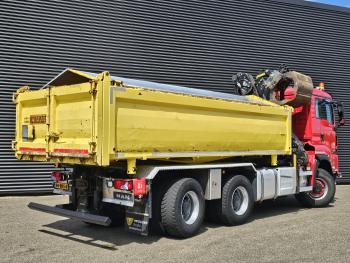 MAN TGS 33.480 6x6 / PALFINGER Z CRANE / 2 SIDE TIPPER